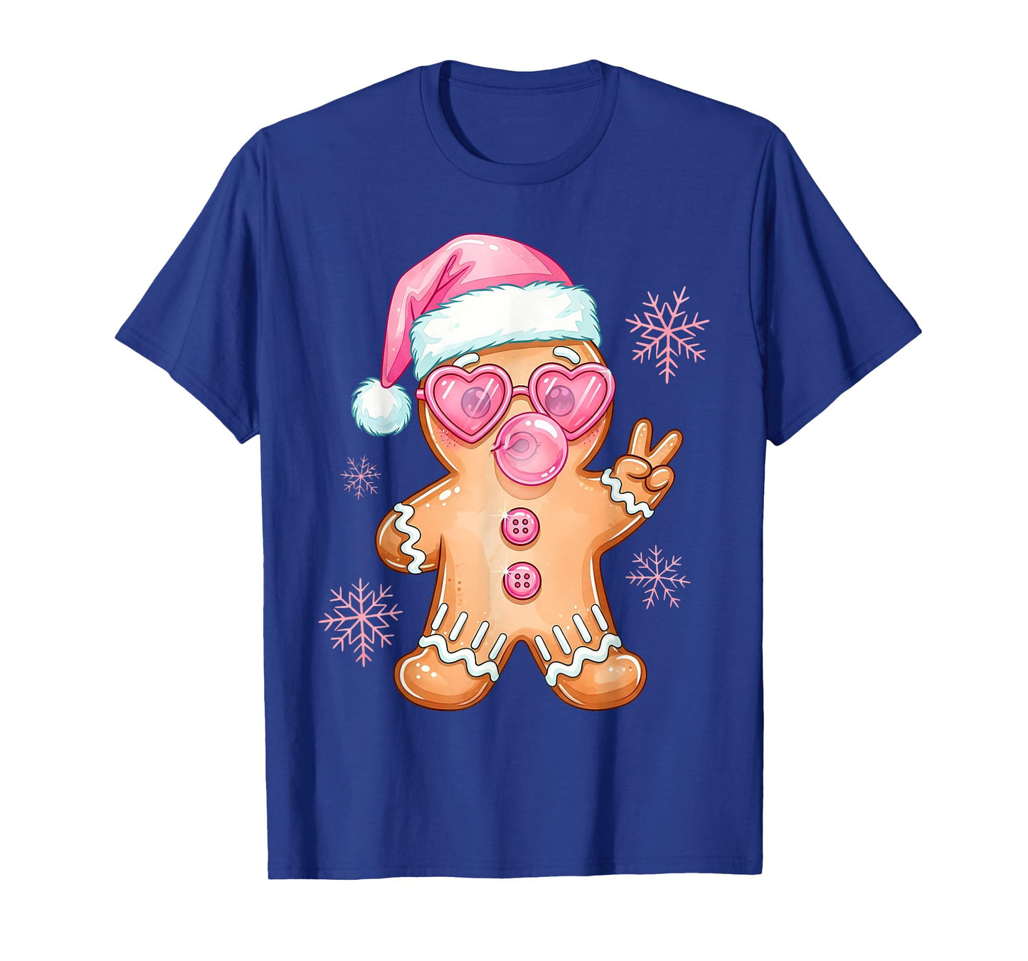 Cool Gingerbread Girl Christmas Bubblegum T-Shirt