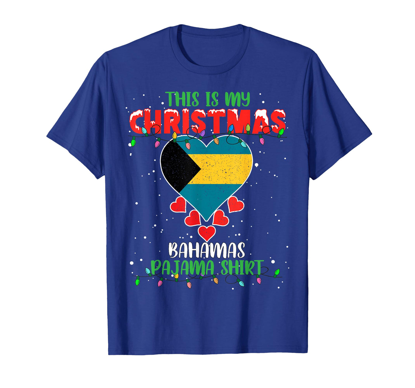 This Is My Christmas Lights Love Bahamas Flag Pajama T-Shirt