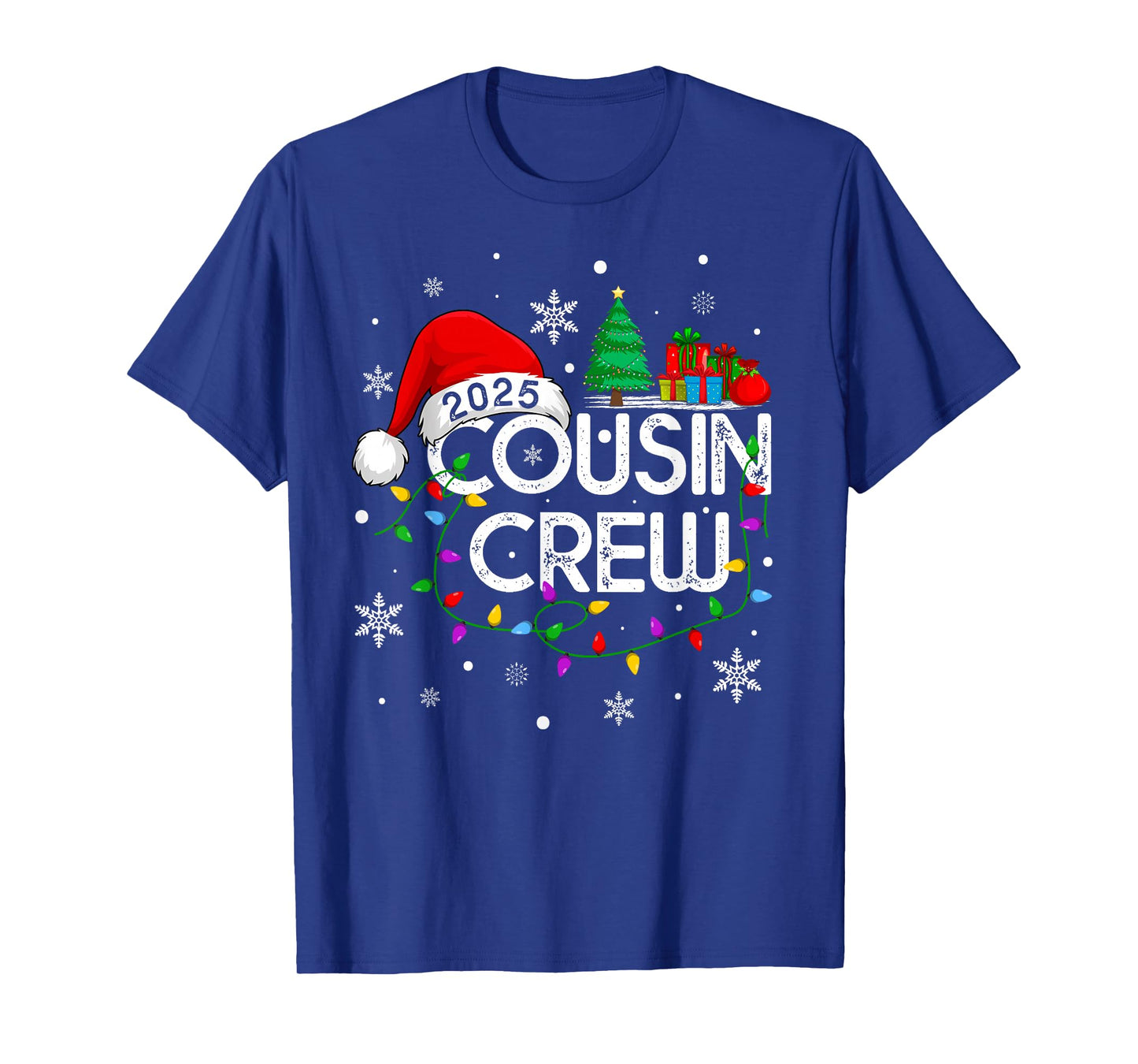 Cousin Crew 2025 Christmas Family Men Women Kids Xmas Lights T-Shirt