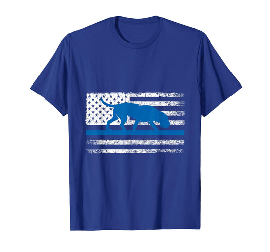 Bloodhound K9 Police Officer USA Flag Thin Blue Line Gift T-Shirt