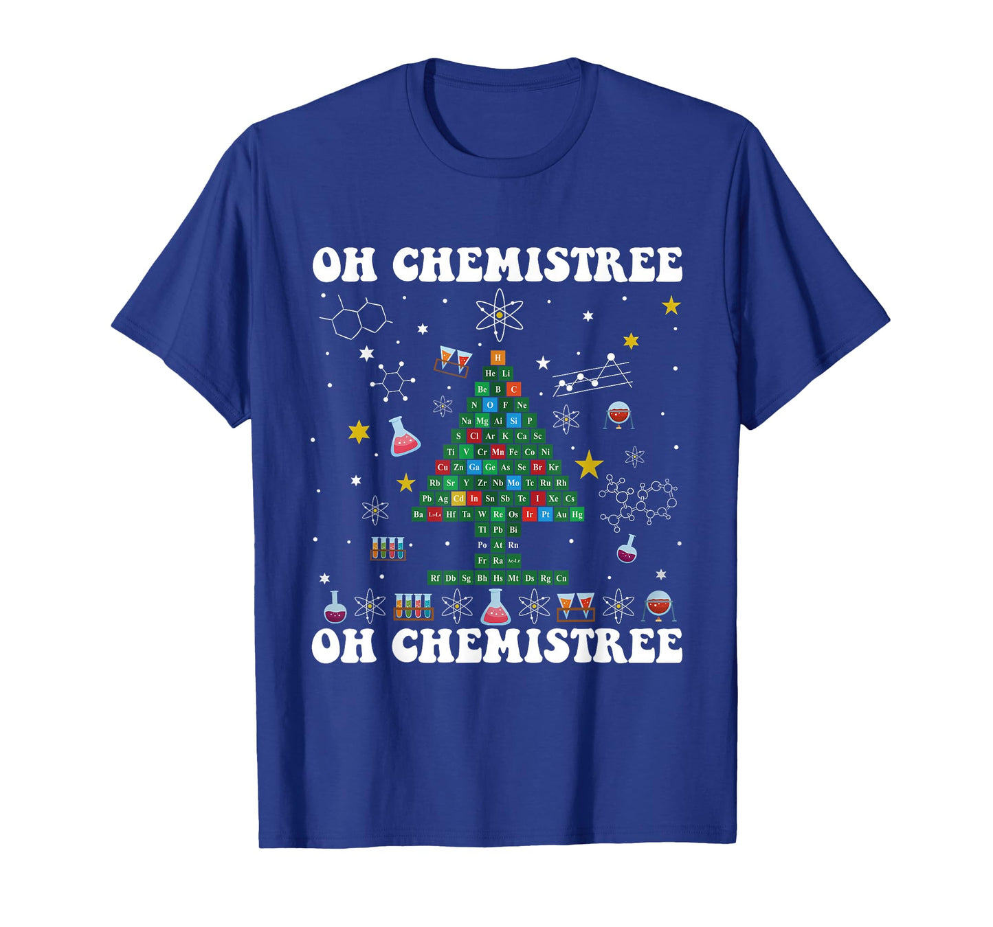 Oh Chemistree Funny Periodic Table Christmas Tree Teacher T-Shirt