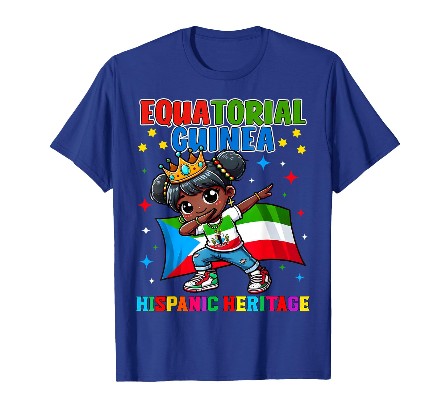 Equatorial Guinea Dabbing Girl Hispanic Heritage Celebration T-Shirt