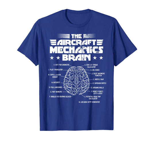 Aircraft Mechanics Brain Aviation Gift T-Shirt