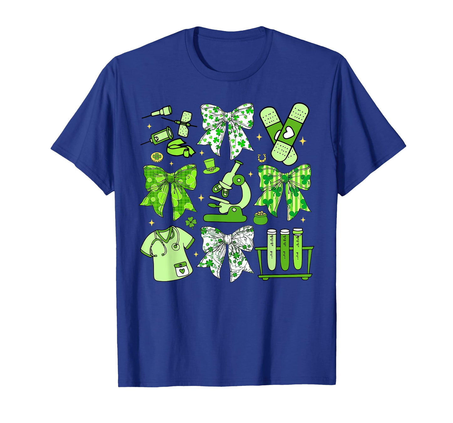 Coquette Bow Phlebotomy St. Patrick's Day Phlebotomist Tech Unisex-Adults Black Small Short Sleeve T-Shirt