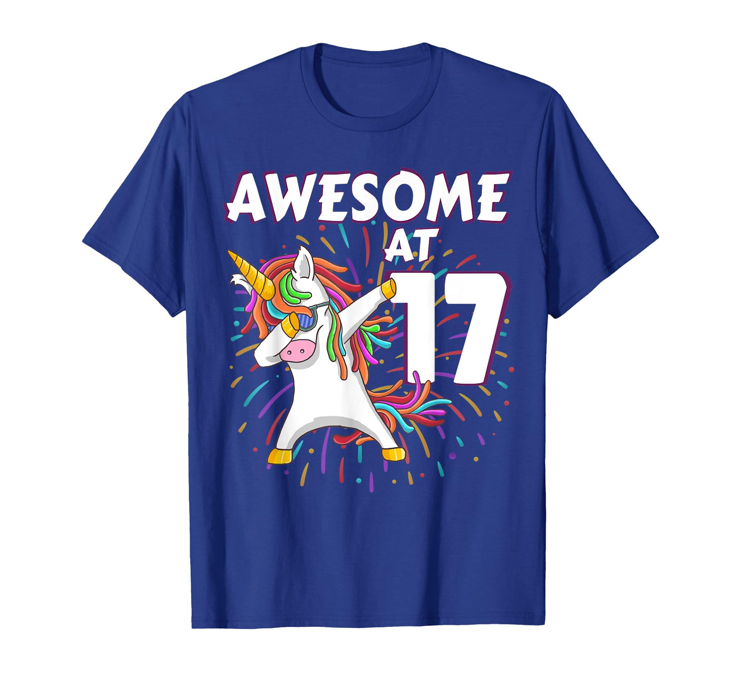 Unicorn Dabbing 17th Birthday Shirt for 17 Year Old Teenager T-Shirt