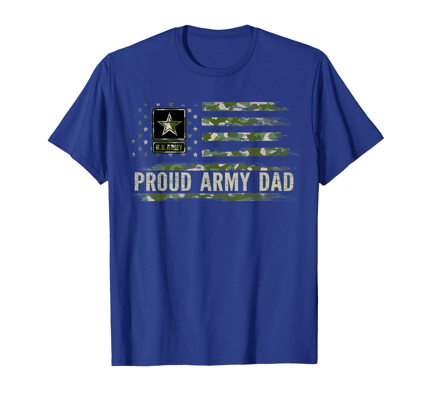 Vintage Proud Army Dad Camo American Flag Veteran Gift T-Shirt