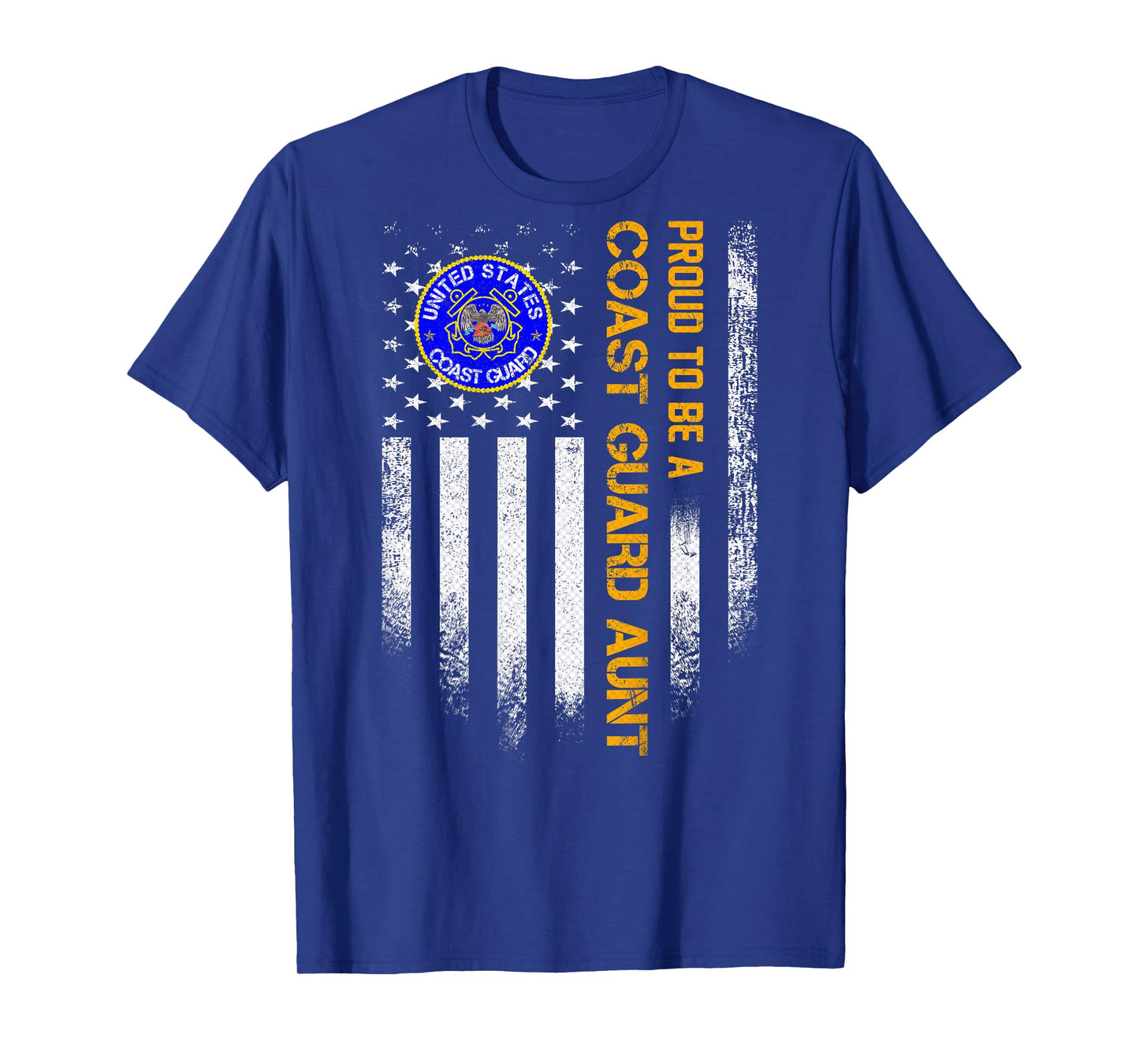 Vintage USA Flag Proud To Be A US Coast Guard Veteran Aunt T-Shirt