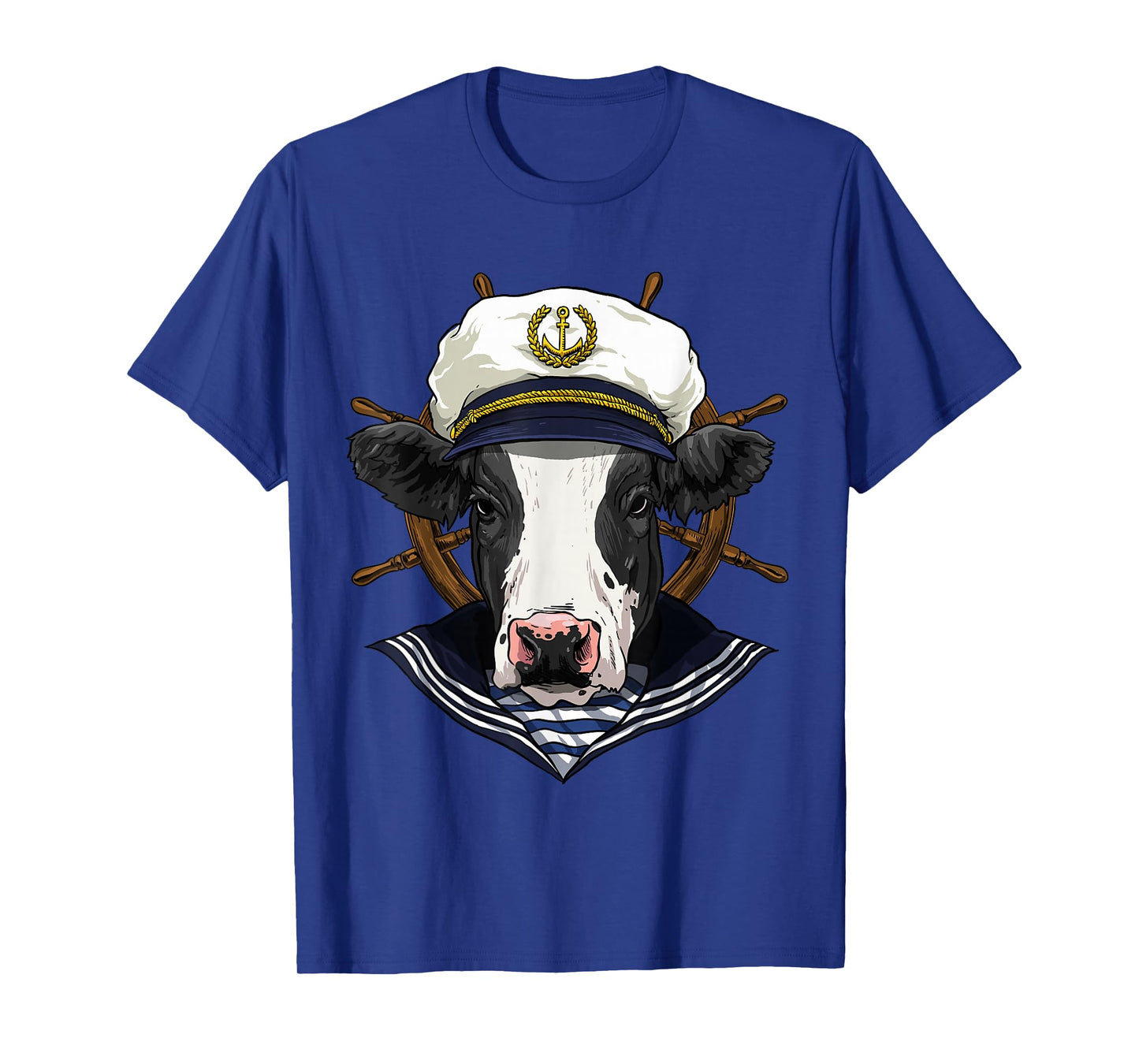 Cow Sailor Boat Captain Farmer Cow Farm Animal T-Shirt