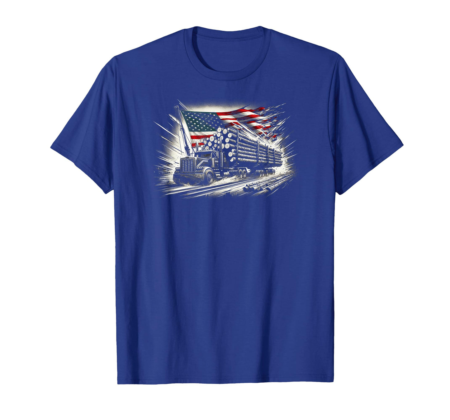 Vintage Logger with American Flag Logging/Carpenter T-Shirt