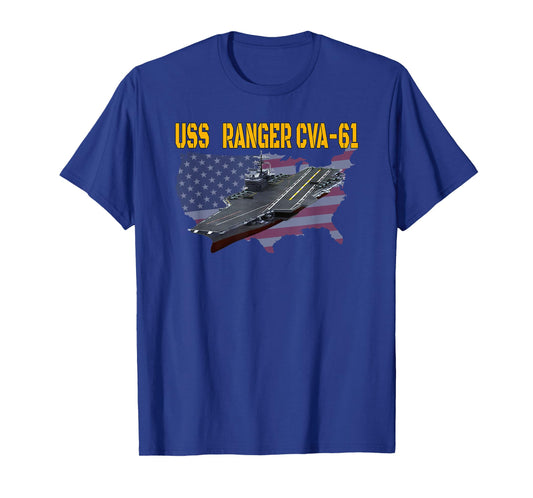 Aircraft Carrier USS Ranger CVA-61 Veterans Day Father's Day T-Shirt