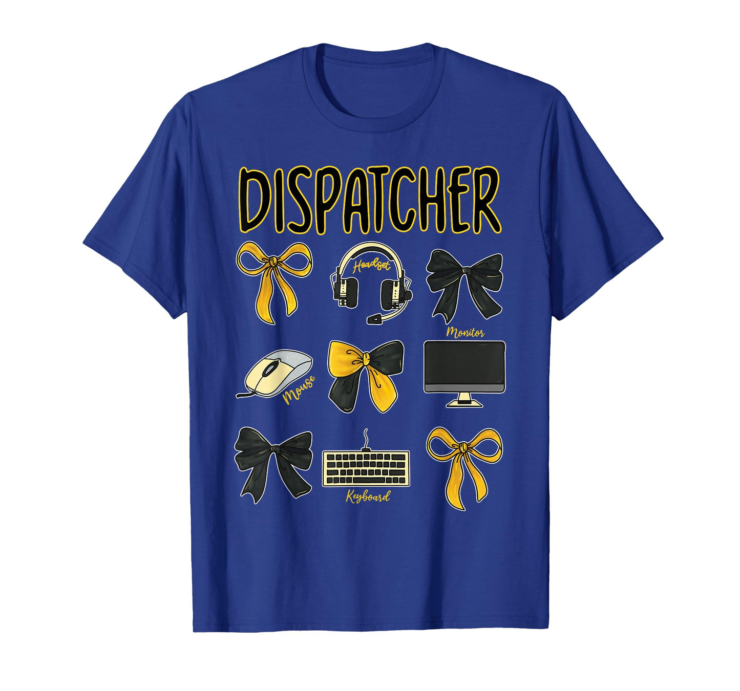 Coquette Bow 911 Dispatcher Dispatch Police Dispatch US Flag T-Shirt
