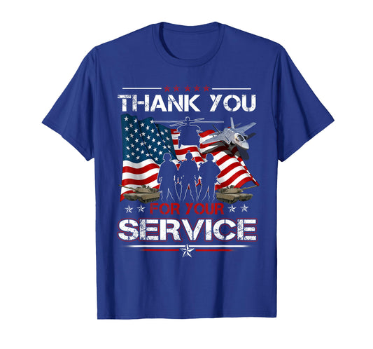 Thank You for Your Service US Flag Patriotic Veterans Day T-Shirt