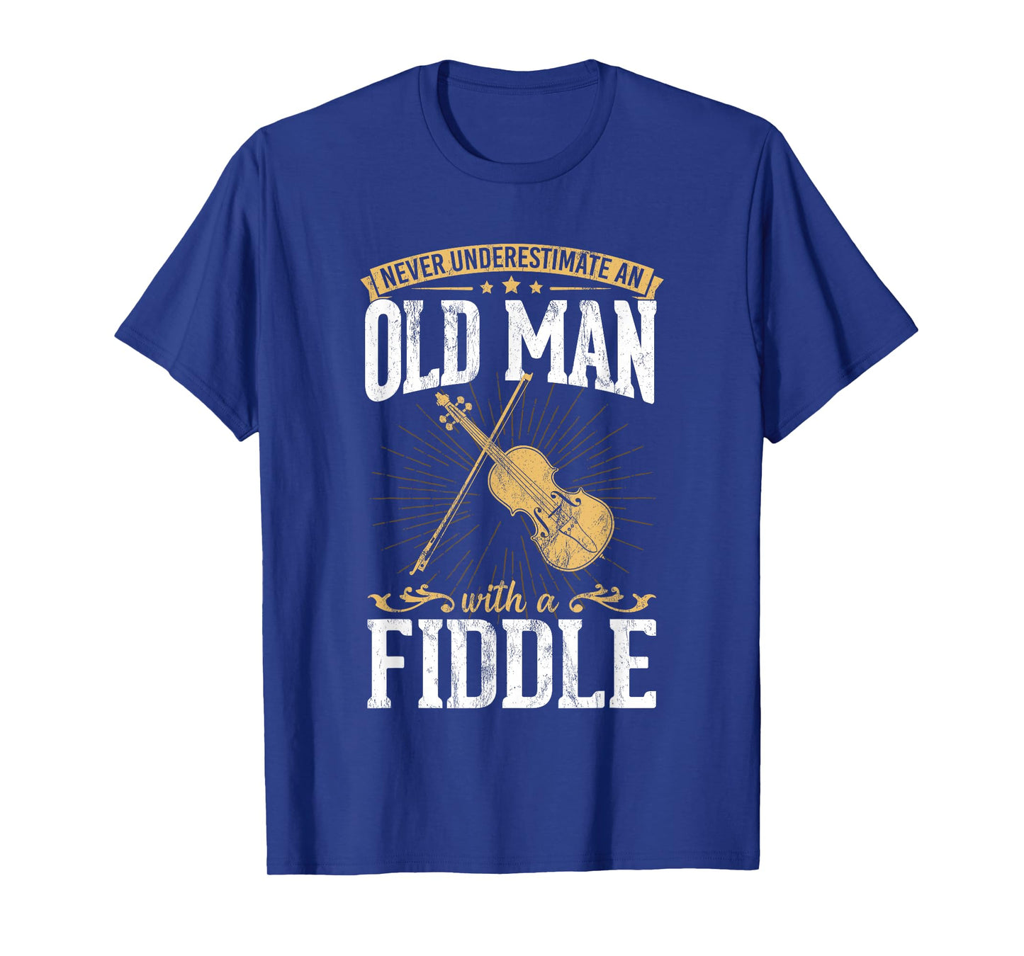 Never underestimate an old man with a violin design T-Shirt