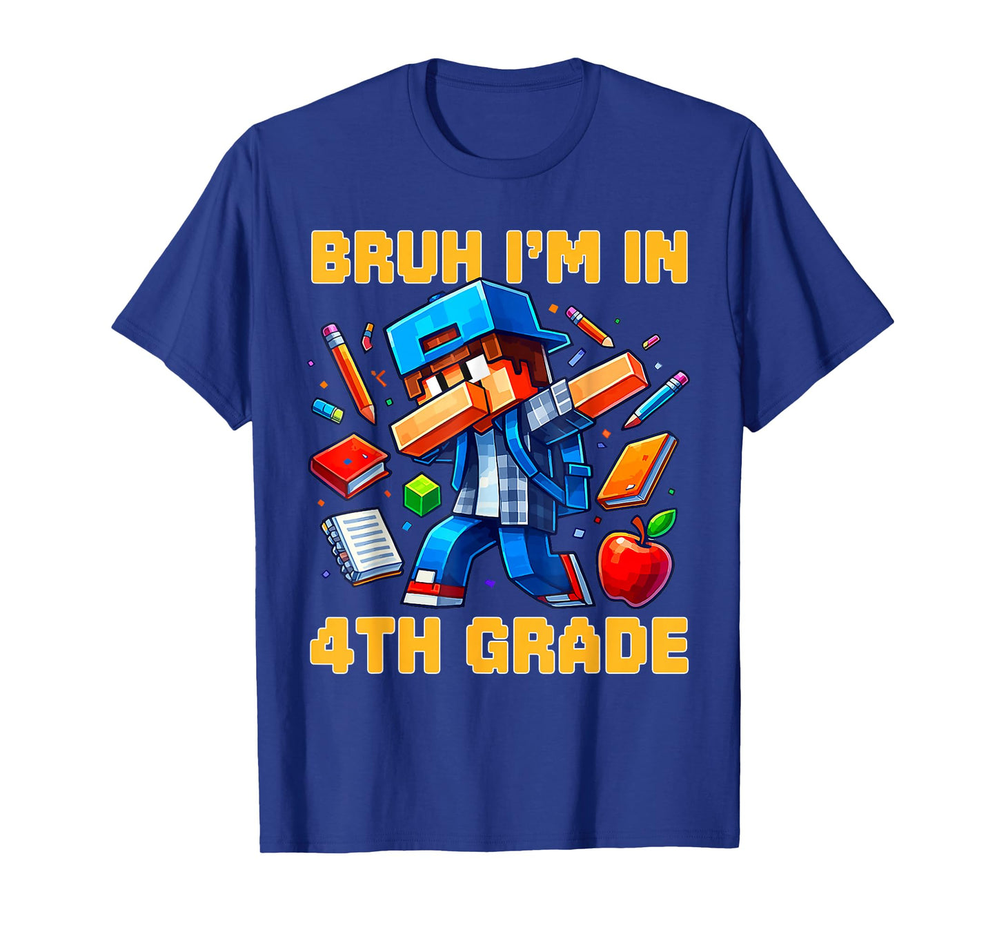 Bruh I'm in 4th Grade Dabbing Boys Kids Gamer Back to School T-Shirt