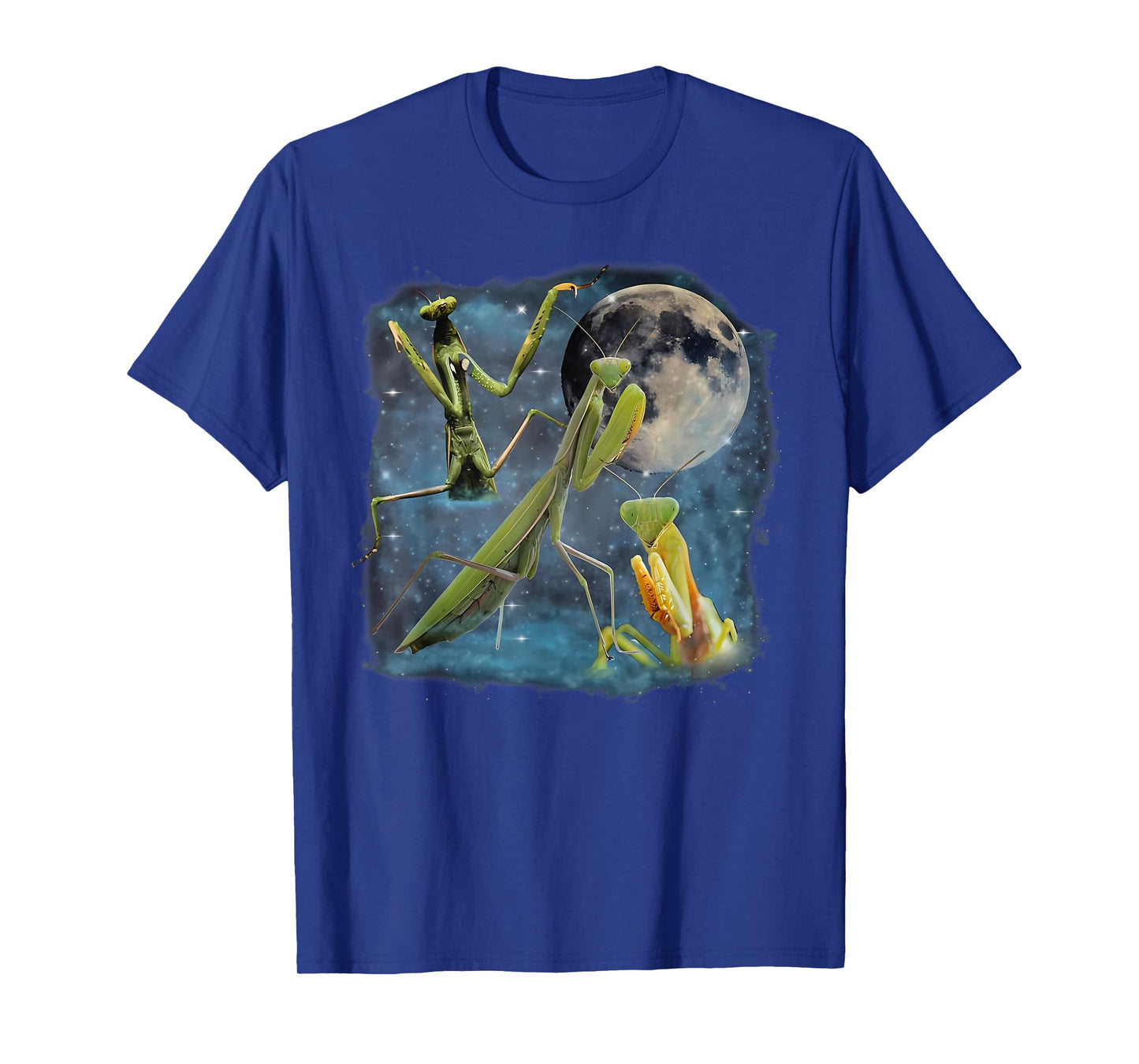 3 Praying Mantis Howling The Moon Entomologist Insect Lover T-Shirt