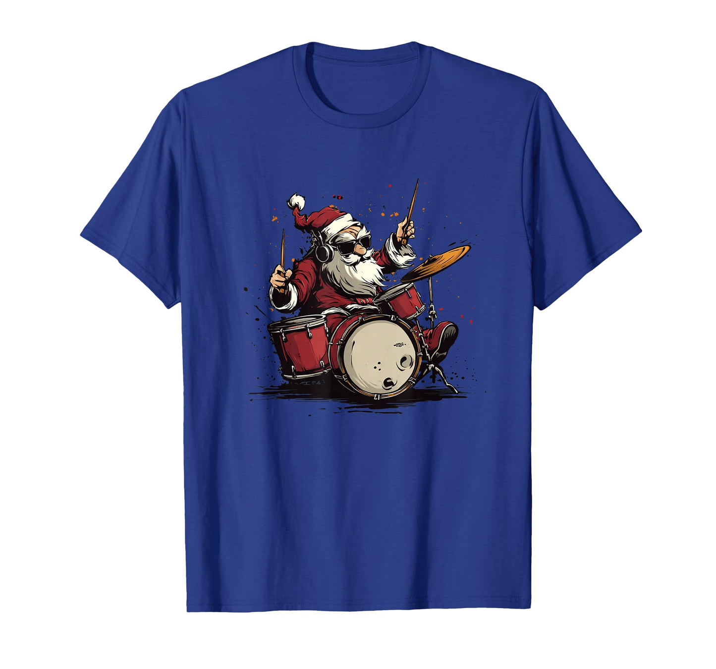 Rock'n Roll Santa Claus Costume for Drums Lovers T-Shirt