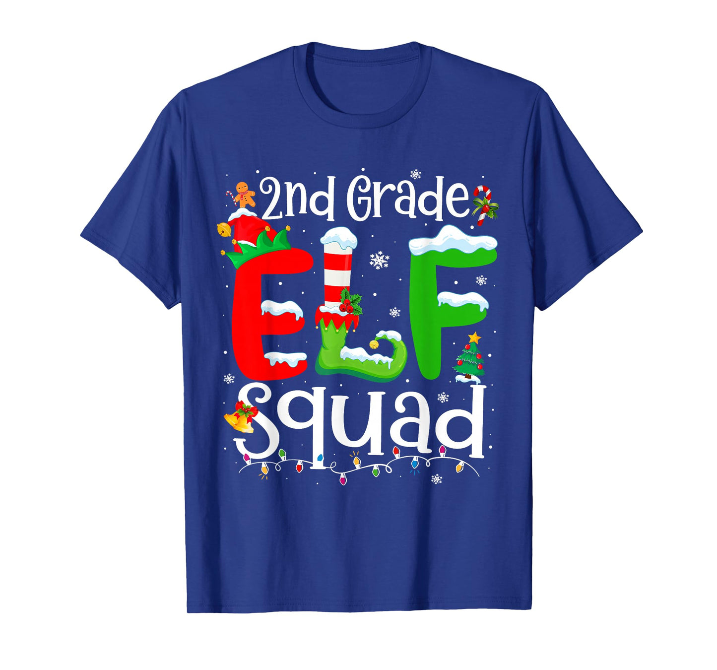2nd Grade Elf Squad Funny Teacher Christmas Students T-Shirt