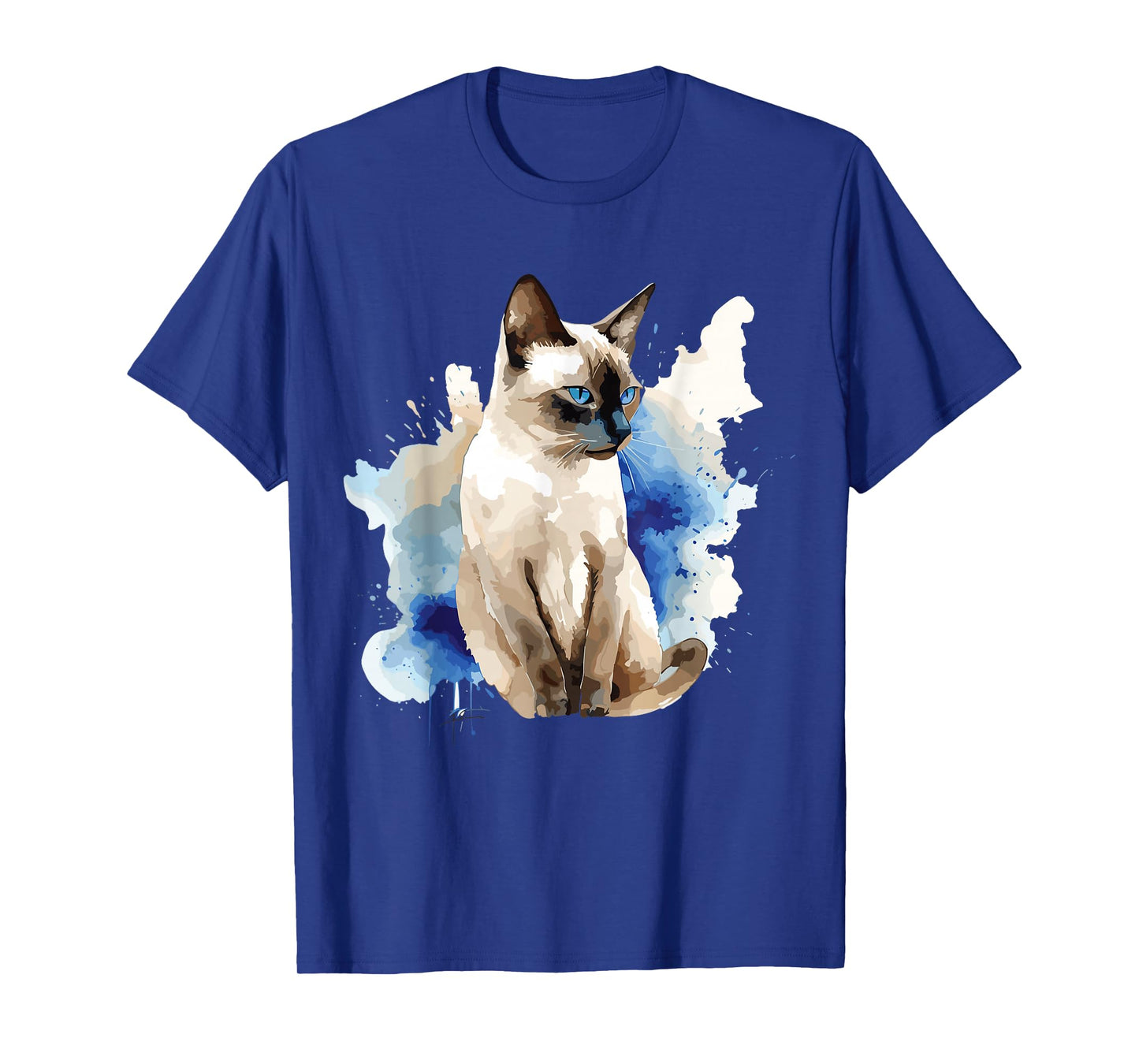 Siamese Painting Watercolor Kitten Cat Lover Siamois Kitty T-Shirt