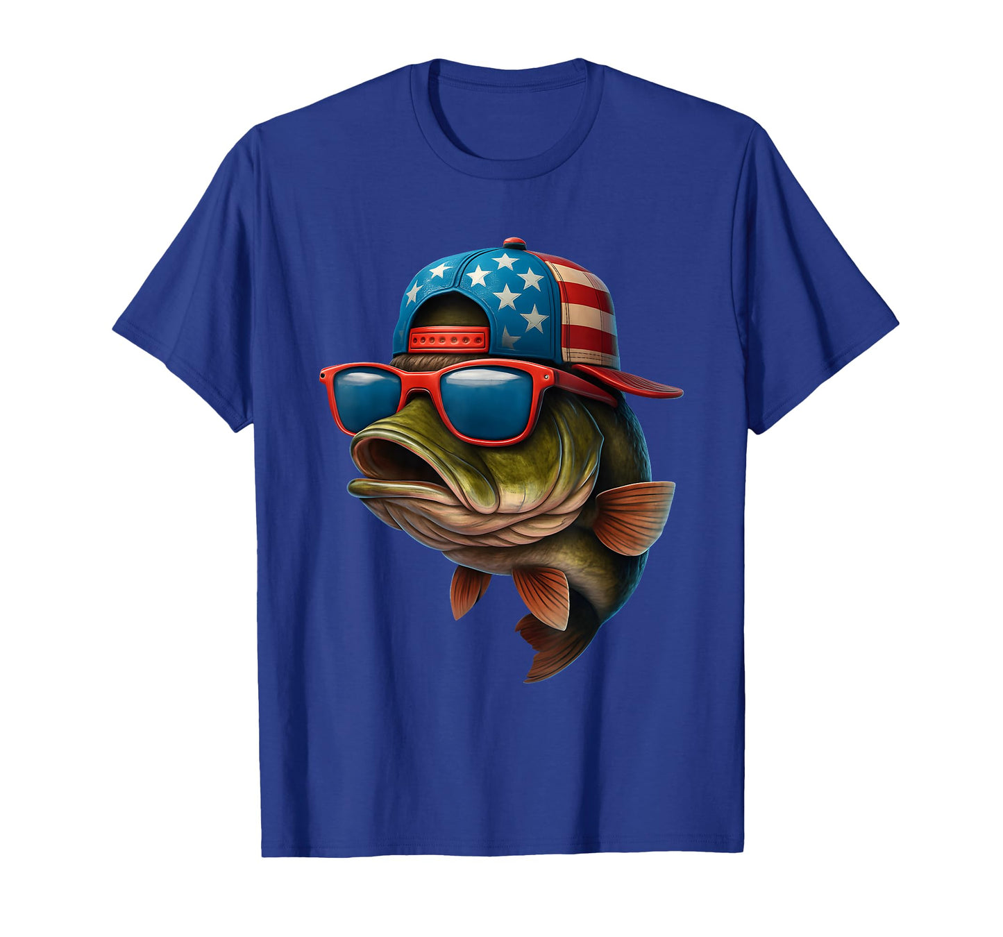 Funny USA Patriotic Fishing Fisherman American Flag Fish T-Shirt
