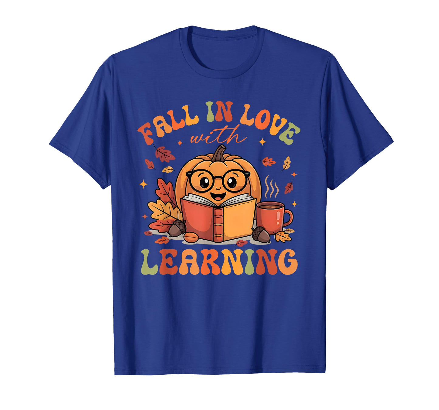 Fall in Love with Learning Autum Thanksgiving Teacher Kids T-Shirt