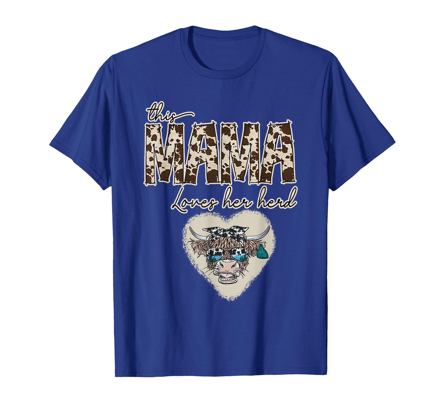 Cow Print Mama Shirt, Farmer, Mama Loves Her Herd Tee gifts T-Shirt