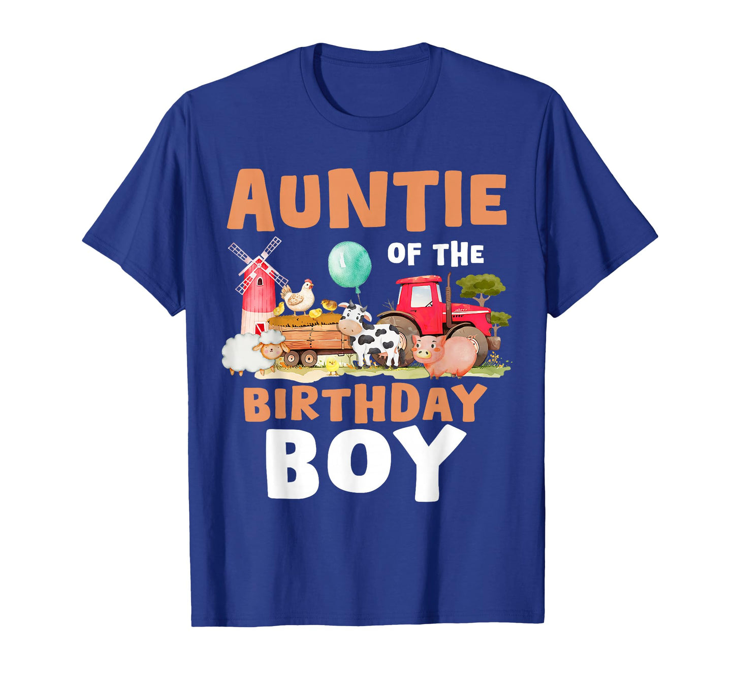 Auntie Of The Birthday Boy Farm Animals Matching Farm Theme T-Shirt
