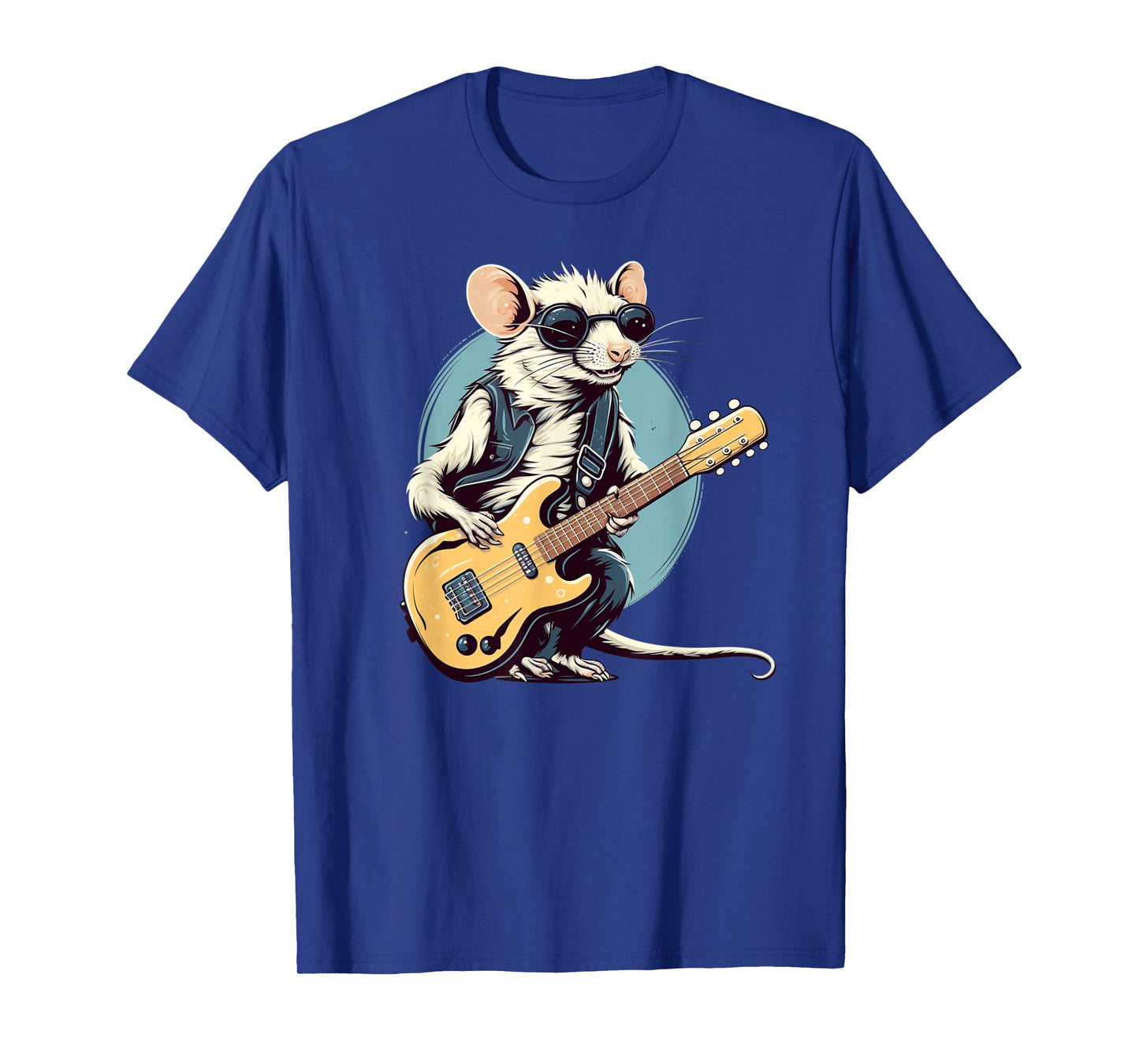 Funny Punk Rocker Rat with electric Guitar Costume T-Shirt