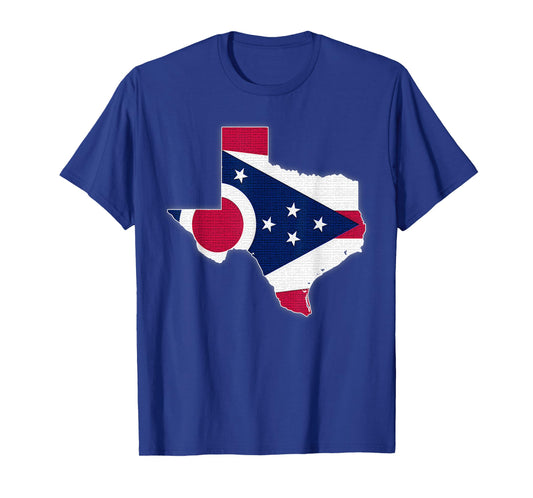 TEXAS STATE MAP OHIO OH Flag Roots Men Women Gift T-Shirt