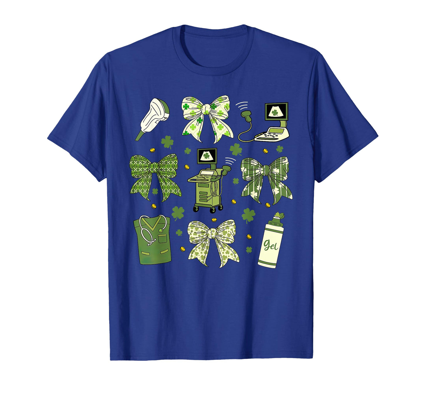 Coquette Bow Sonographer St Patrick's Day Ultrasound Tech OB T-Shirt