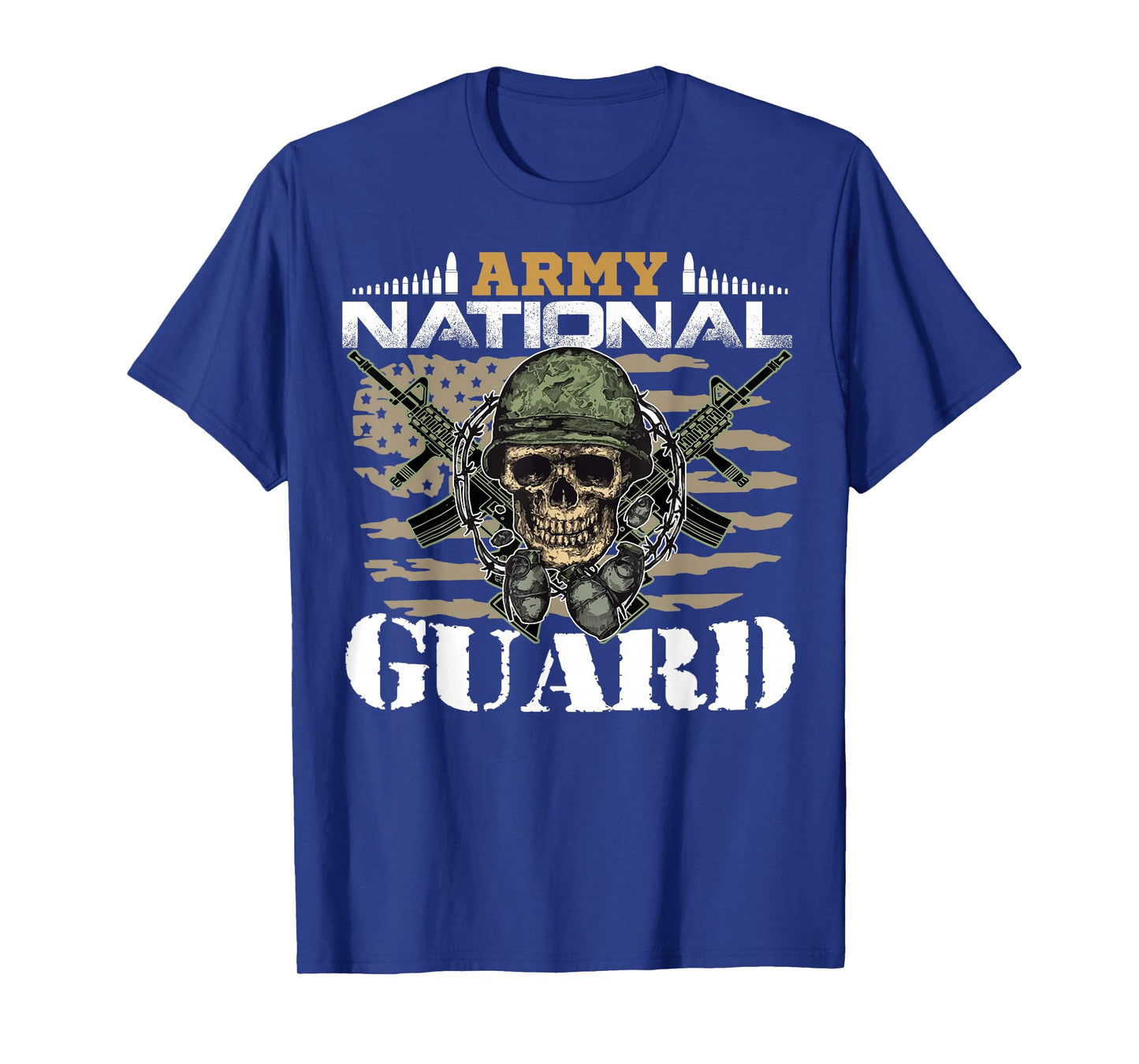 Proud Army National Guard With Vintage American Flag Gifts T-Shirt