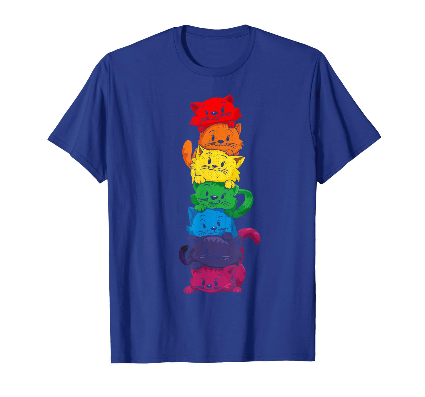 Vintage LGBT Cat Stack Rainbow Gay Pride For Cat Lover Men Women Girls Kids T-Shirt
