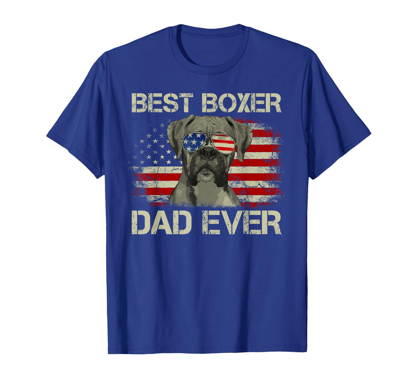 Best Boxer Dad Ever Tshirt Dog Lover American Flag Gift T-Shirt