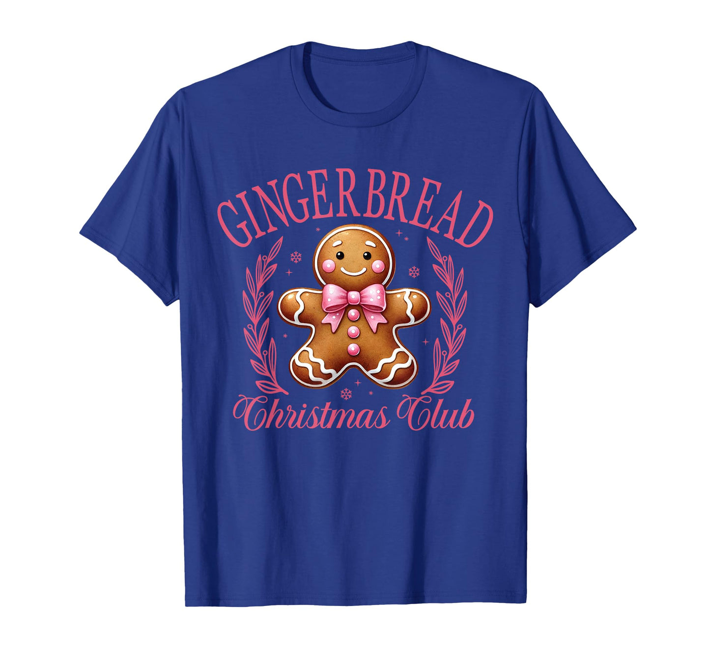 Coquette Bow Pink Gingerbread Christmas Girl Women Xmas T-Shirt