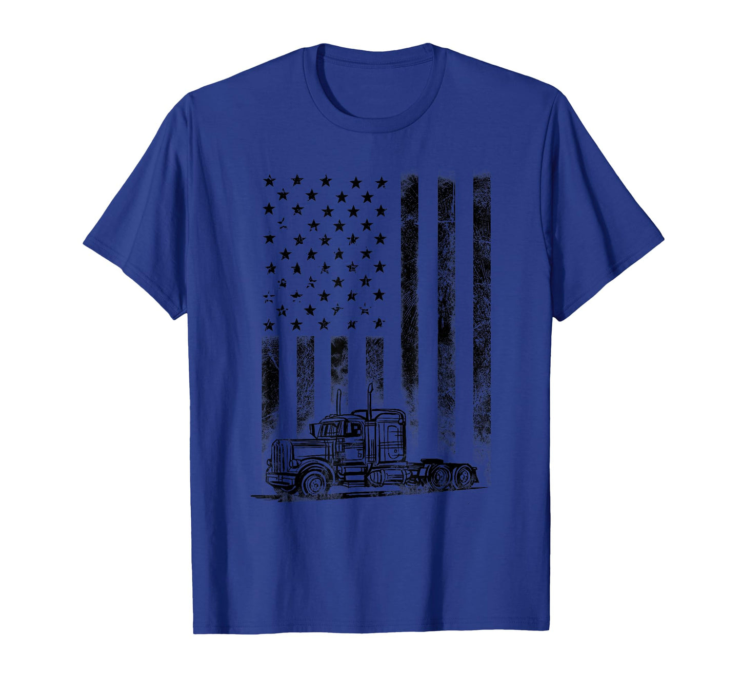 Truck Driver American Flag Trucker Vintage Men Women Gift T-Shirt