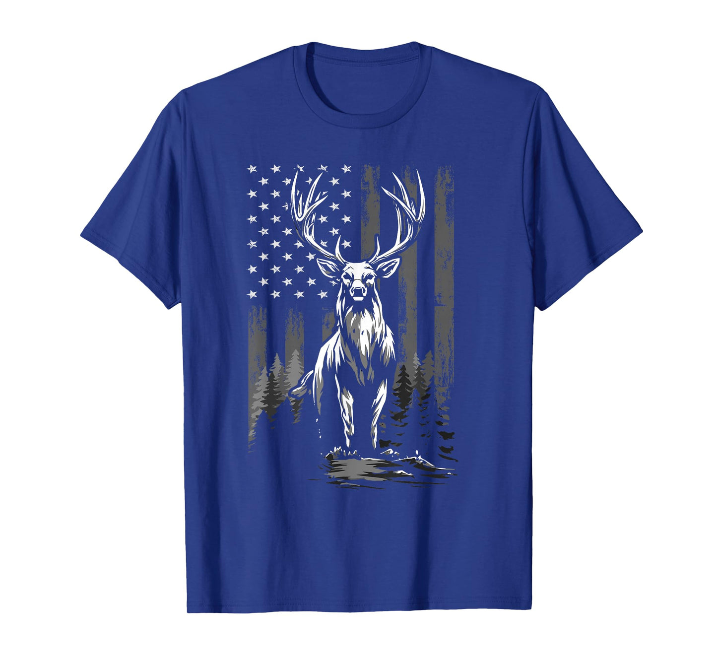 Patriotic Whitetail Buck Deer Hunting Hunter T-Shirt