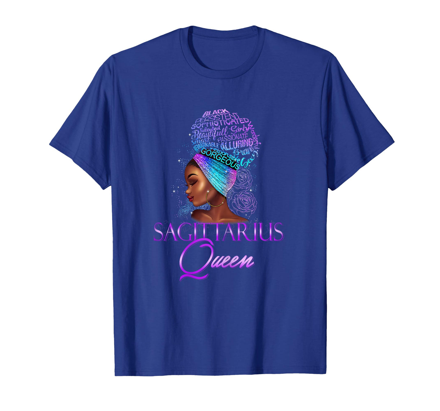 Lush BLM Purple Sagittarius Queen African American November December T-Shirt