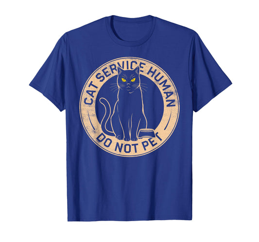 Cute Introvert Cat Service Human Do Not Pet Funny Cat Joke T-Shirt