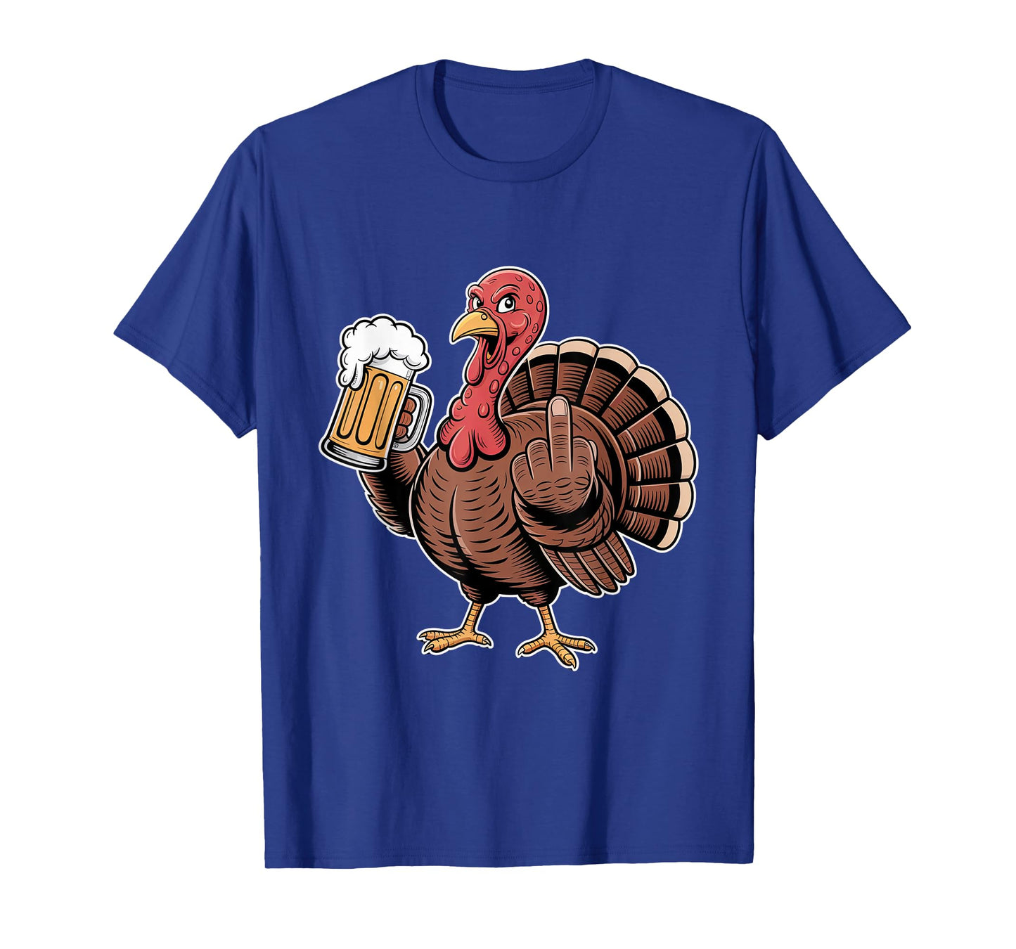 Funny Rude Thanksgiving Turkey Beer Humor T-Shirt