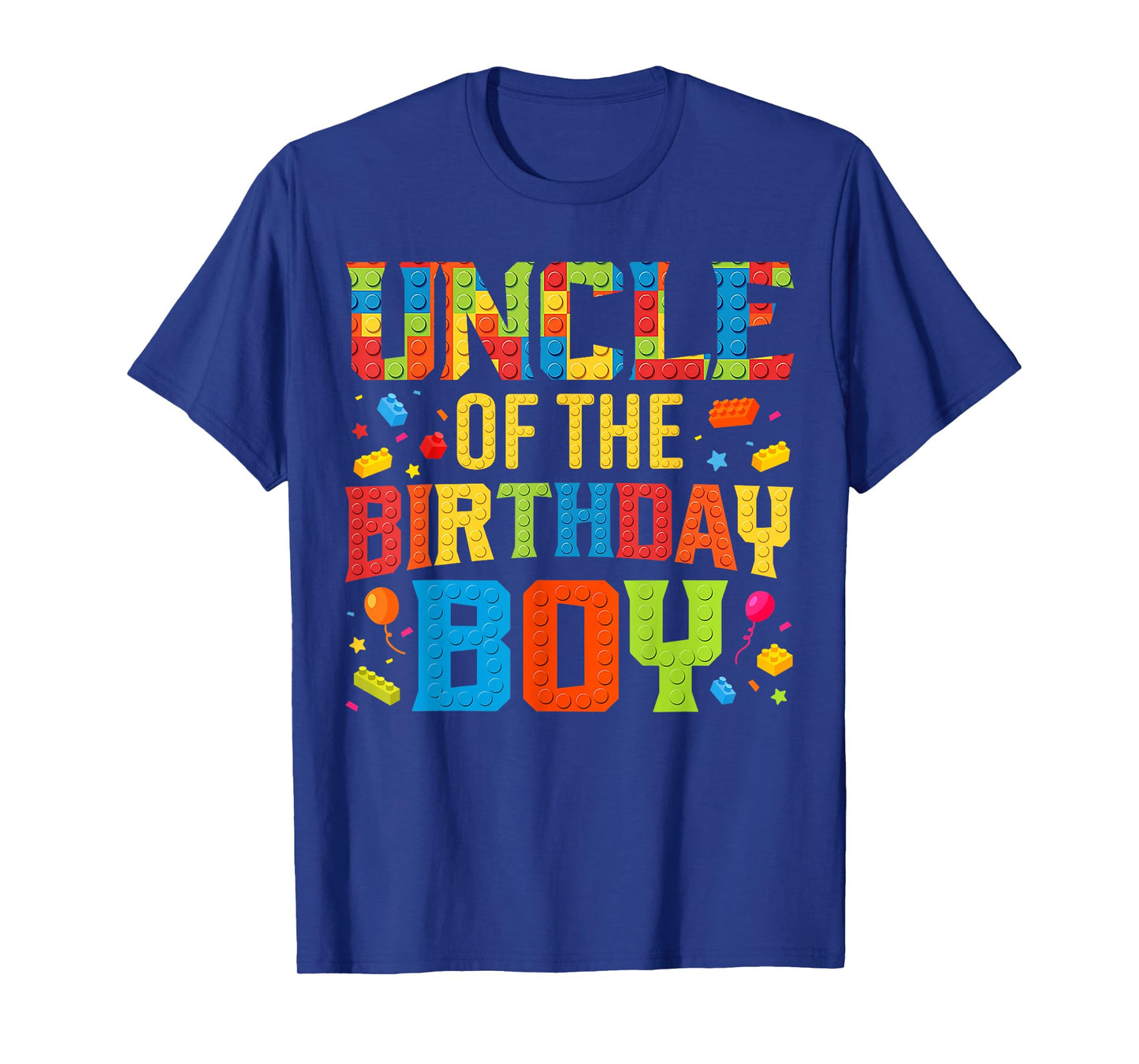 Uncle Of The Birthday Boy Master Builder Building Blocks T-Shirt