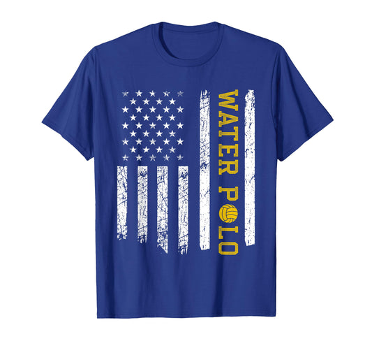 Vintage American USA Flag Water Polo T-Shirt