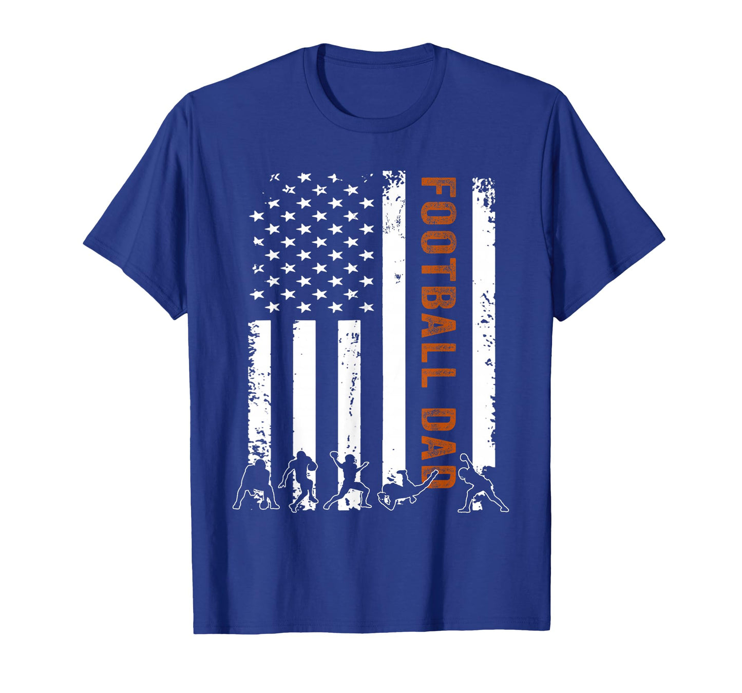 Football Dad Flag USA Gift Football Dad T-Shirt