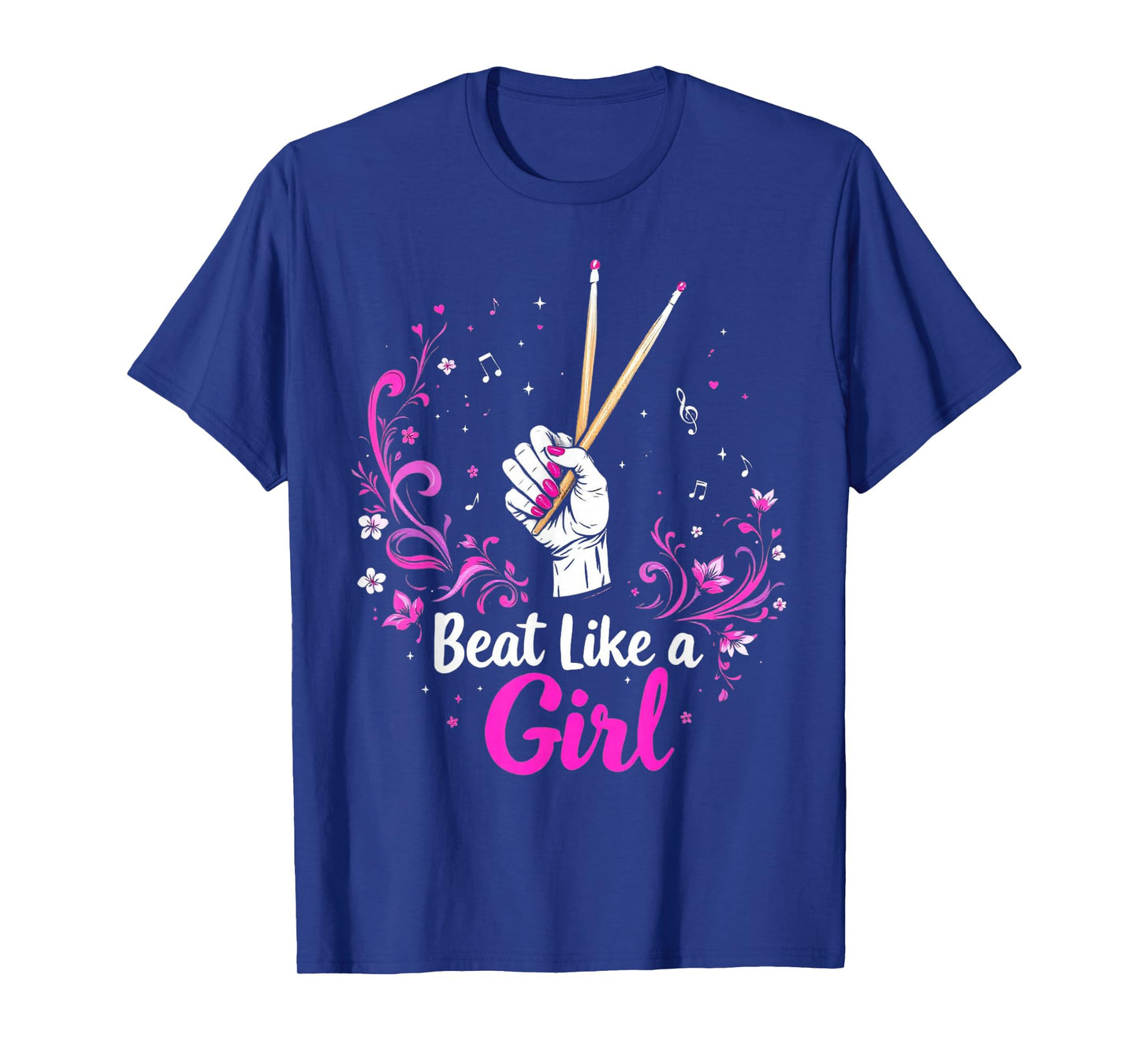 Funny Drummer Art For Girls Women Drumming Drum Set Girl T-Shirt
