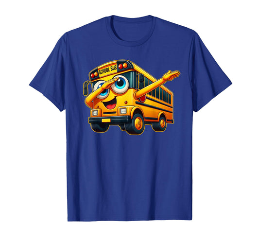 Funny Dabbing Yellow School Bus Graphic Gifts Kids Boys T-Shirt