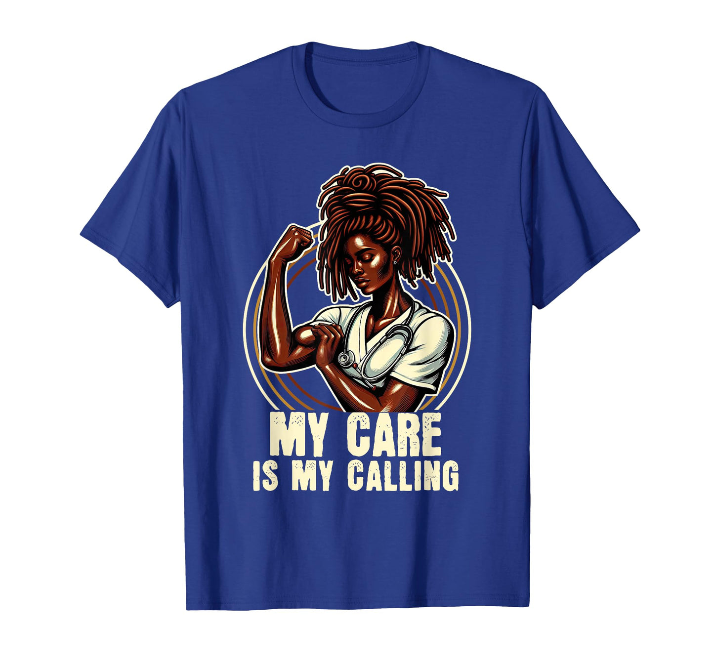 African American Locs Nurse Black Melanated Nursing T-Shirt