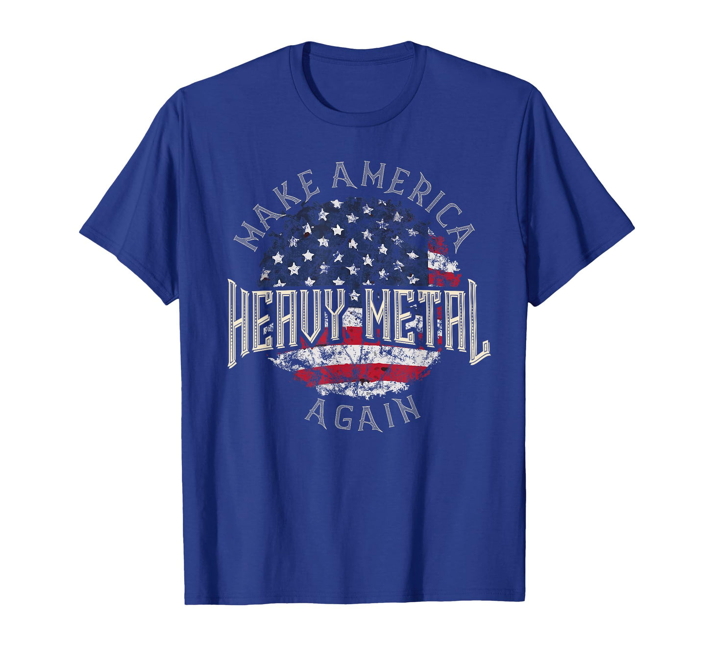 Patriotic Metal Head Make America Heavy Metal Again USA Flag T-Shirt
