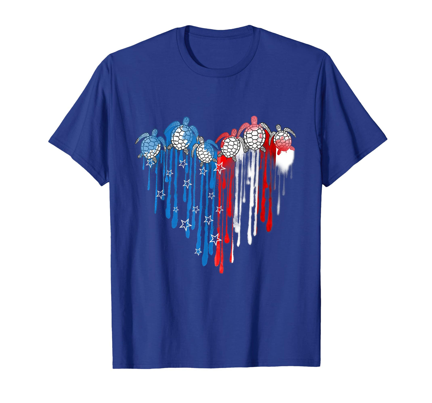 Turtles USA Flag Stars Stripes 4th of July Independence Day T-Shirt