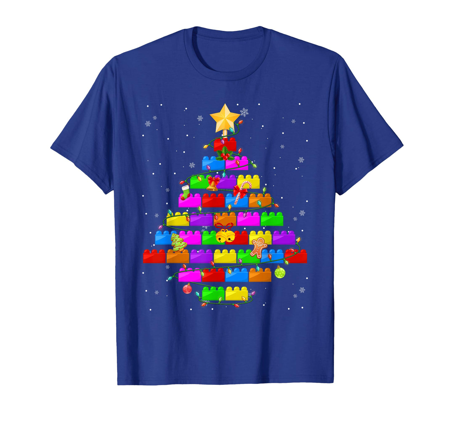 Merry Christmas PJS Blocks Building Christmas Tree Boys Kids T-Shirt