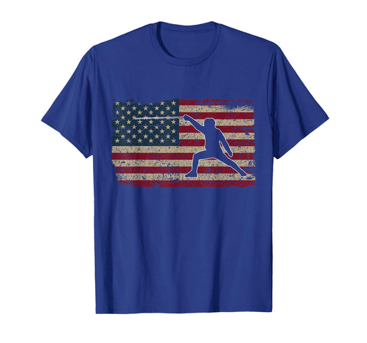 Fencer American Flag T-Shirt I Proud Fencing Gift Idea T-Shirt
