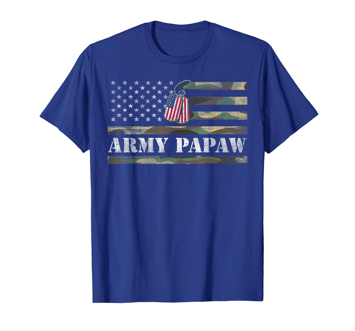 Army Papaw With American Flag Camo Gift For Veteran Day T-Shirt