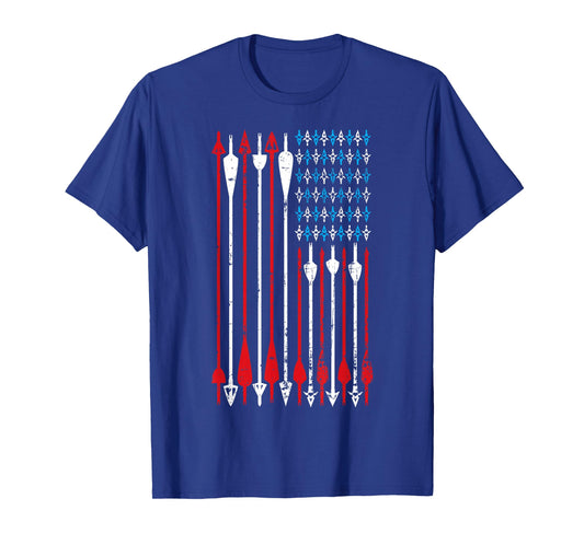 Vintage American Flag Archery Bow Hunting T-Shirt